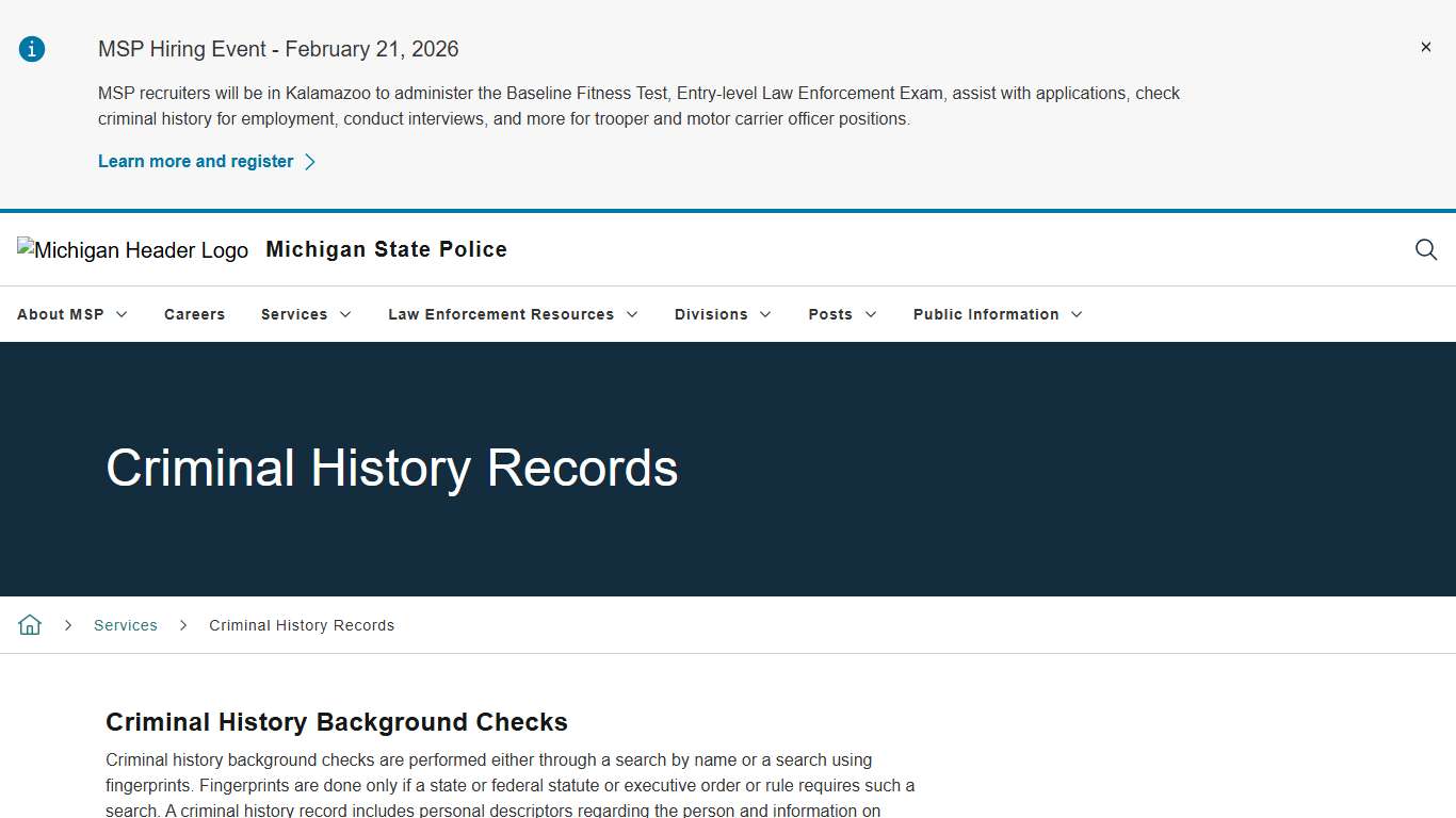 Criminal History Records